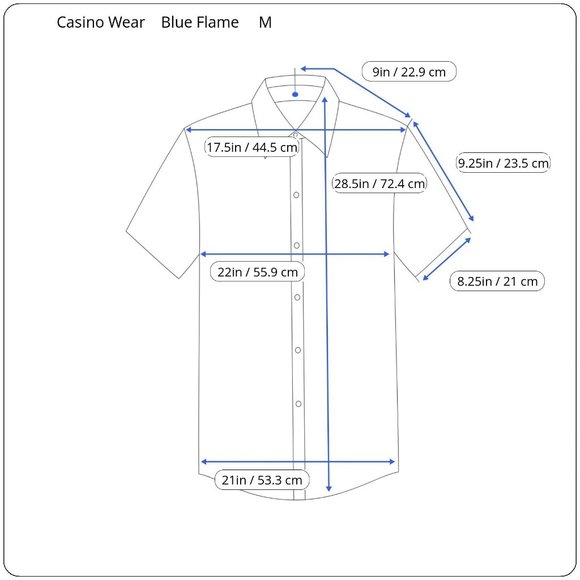 Classic Casino Wear Velour Blue Flame Martini Glass Button Rockabilly Shirt *NEW - Picture 10 of 10